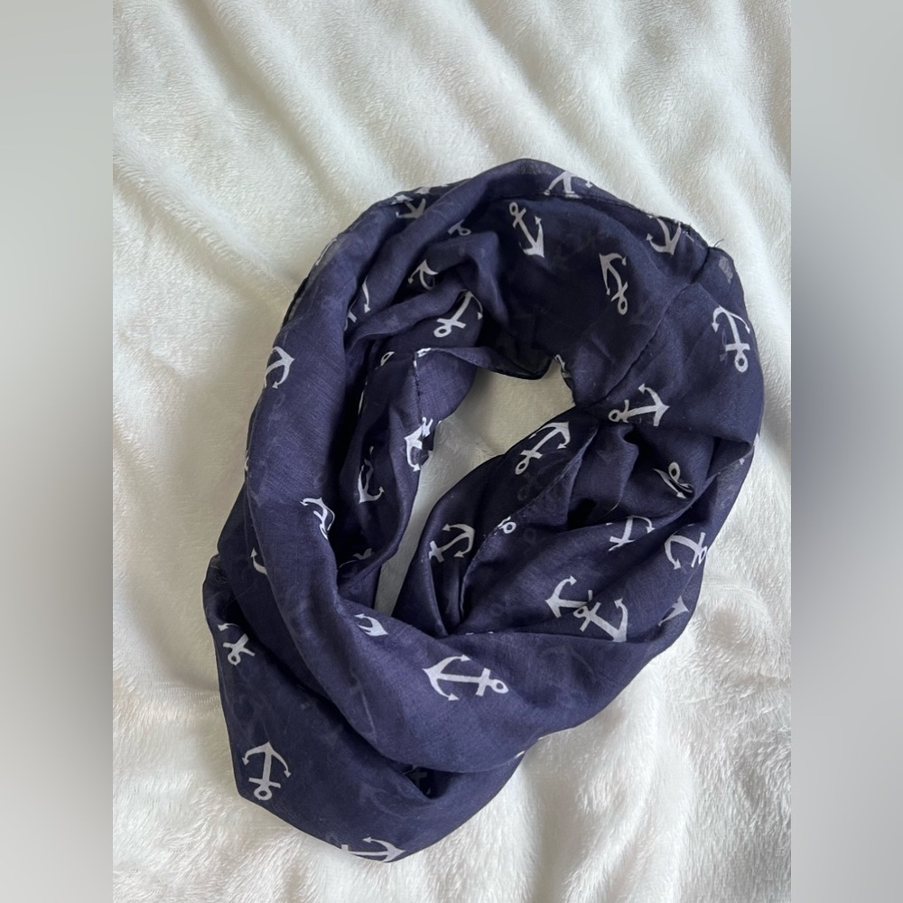 Blue anchor scarf